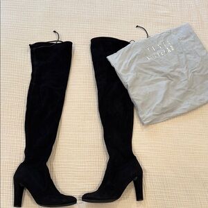 Stuart Weitzman Black Over-the-Knee Boots Sleek Design